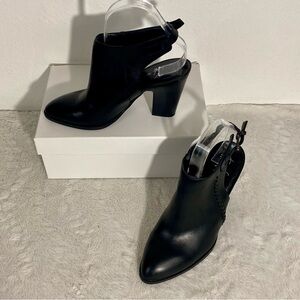 Franco Sarto Adesso Black Leather Booties Women’s Size 7.5M